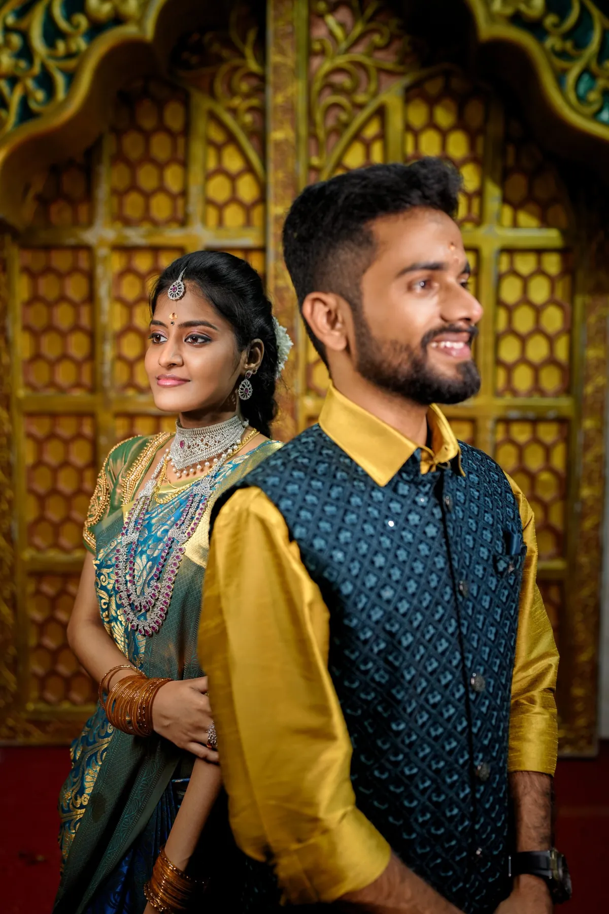 Couple in traditional wedding clothing